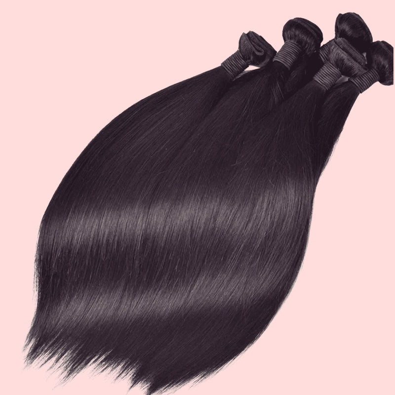 Virgin Brazilian Human Hair Bundle Extensions - Silky Straight
