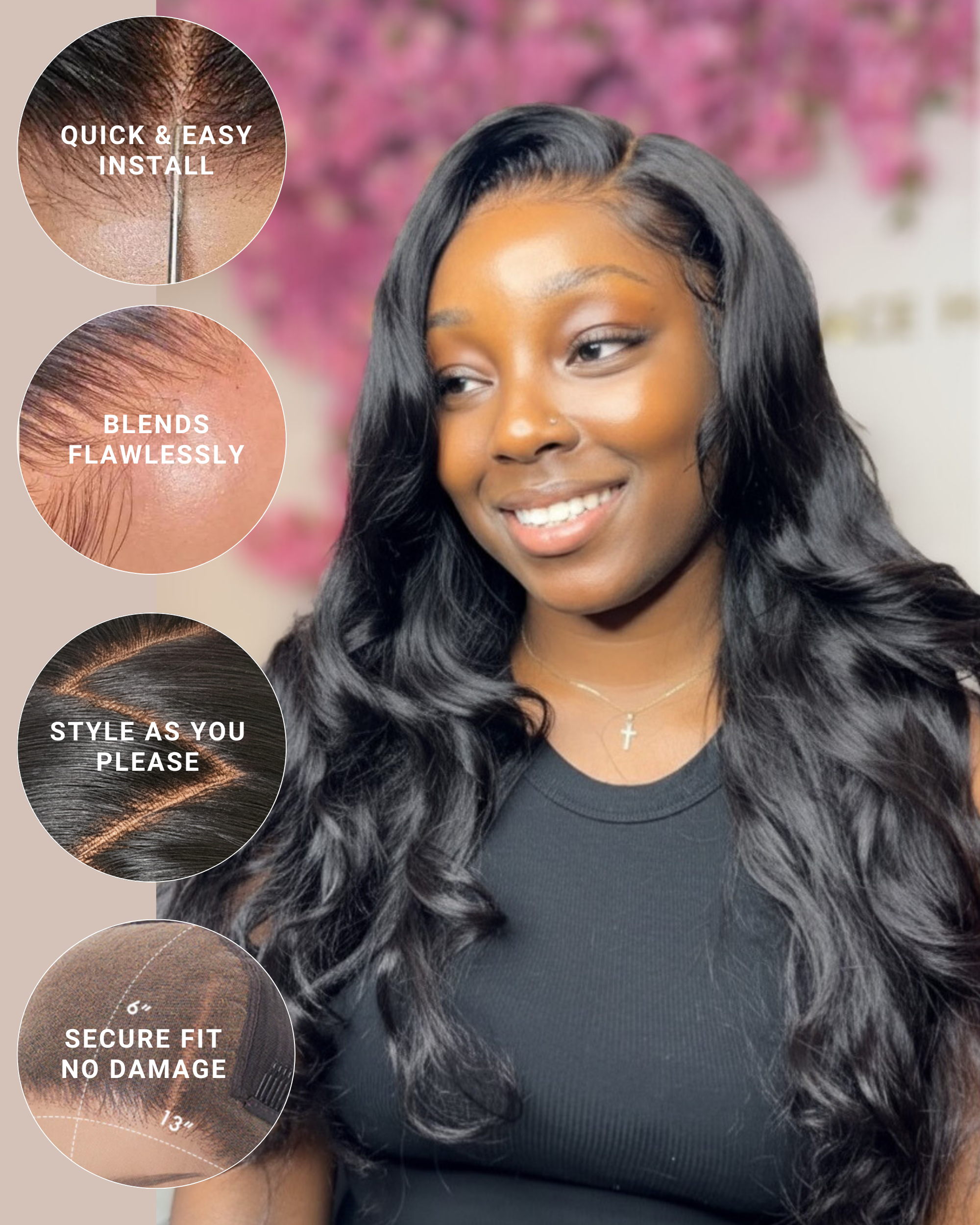 The ANDREA Body Wave Glueless Lace Front Wig – Pre-Plucked 