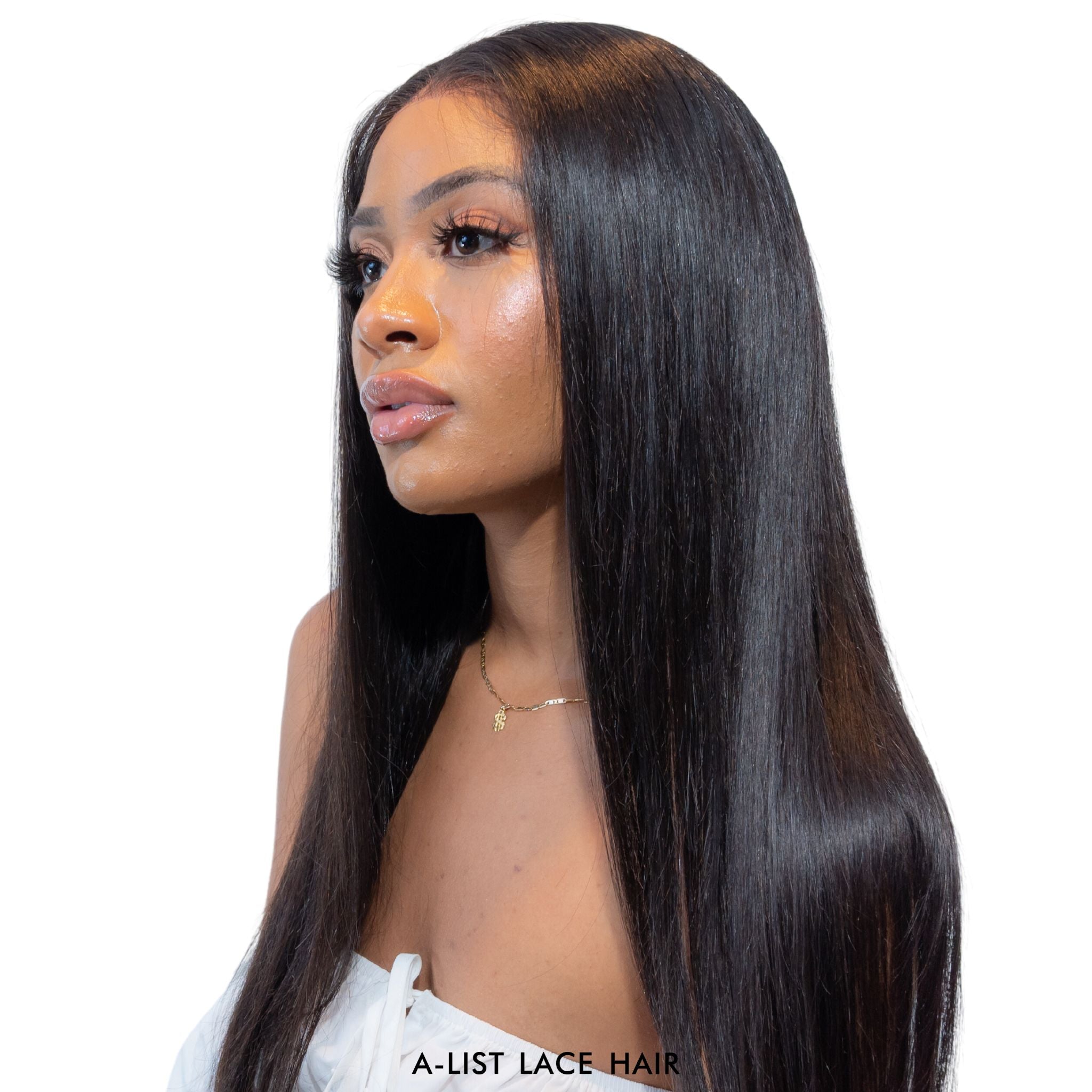 The NAOMI Silky Straight Glueless HD Lace Wig – Pre-Plucked Virgin