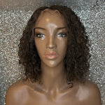 Custom Coloured Salt & Pepper - Short Wavy Bob - Soft Curl Frontal Lace Wig 150% Density (£80 off)