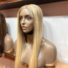 Colour #24 with Medium Blonde Roots - 24" inch Silky Straight Frontal Lace Wig - Transparent Lace - Lace Cut (£90 off)