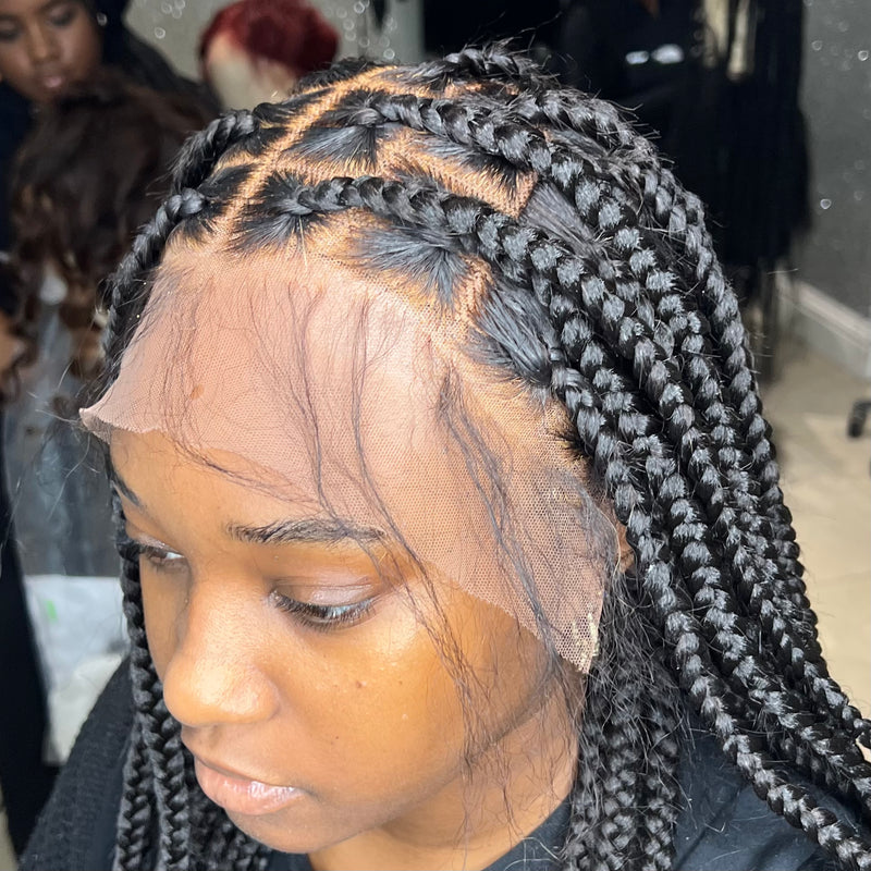 The CHIOMA - Knotless Box Braids - Glueless Lace Wig – A-List Lace