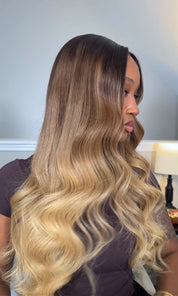 The SIENNA – Luxury Honey Blonde Balayage  – HD Lace Frontal Wig