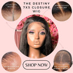 The DESTINY - 7x5 Closure Wig Invisible HD Lace Straight Glueless Wig Human Hair 150% Density