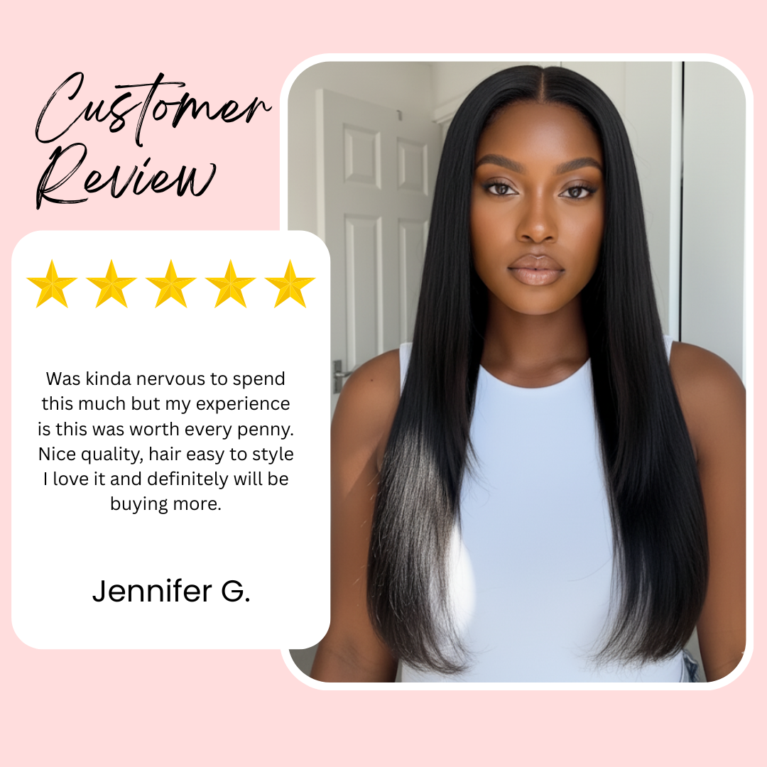 The NAOMI Silky Straight Glueless HD Lace Wig – Pre-Plucked Virgin Hair Wig