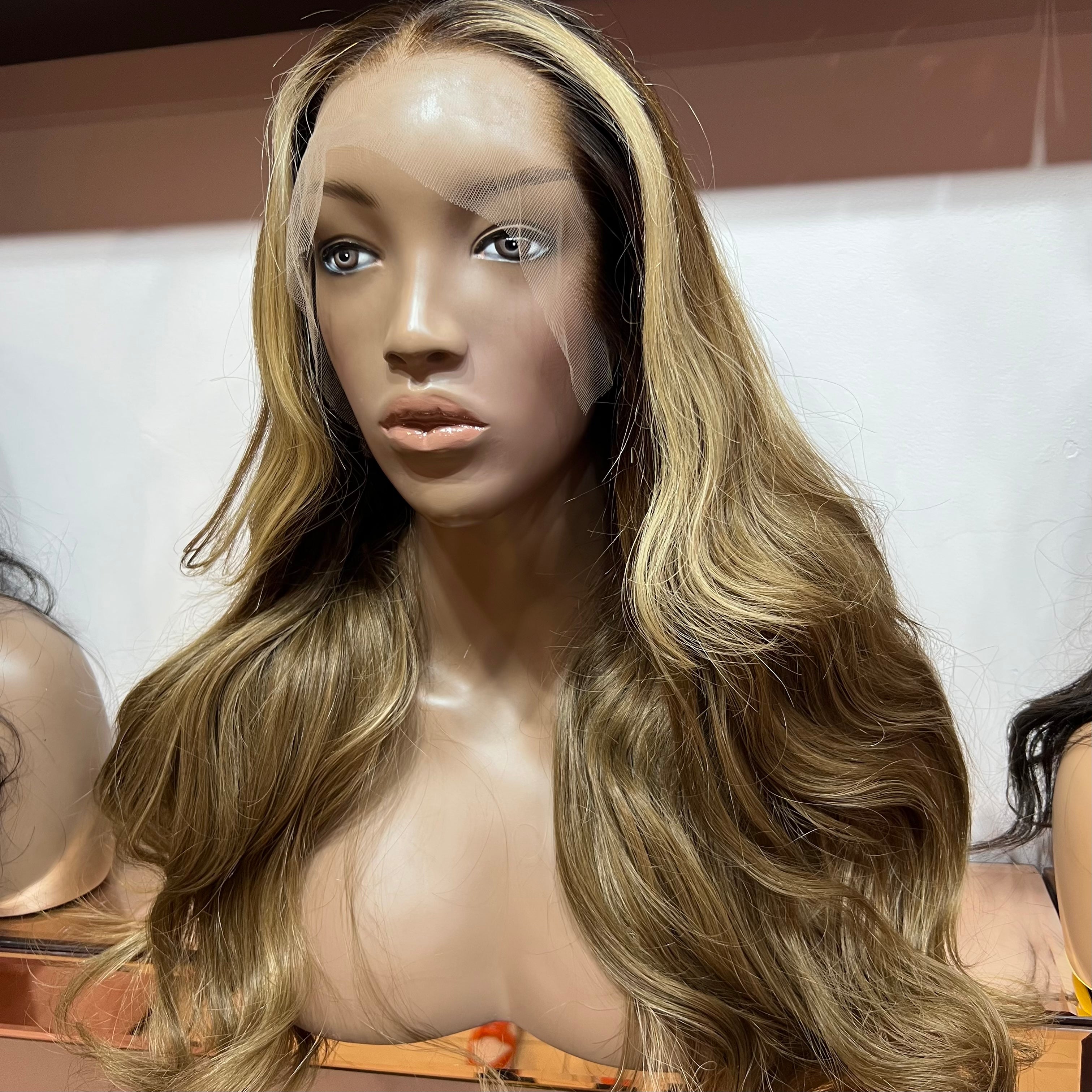 The AMARA - Luxury Blonde Custom Colour - Body Wave - Frontal Lace Wig - HD Lace