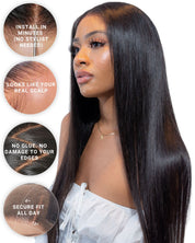 The NAOMI Silky Straight Glueless HD Lace Wig – Pre-Plucked Virgin Hair Wig
