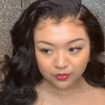 The SOFIA - Body Wave Wig Human Hair Glueless HD Transparent Lace Frontal Wig Pre Plucked 150% Density.