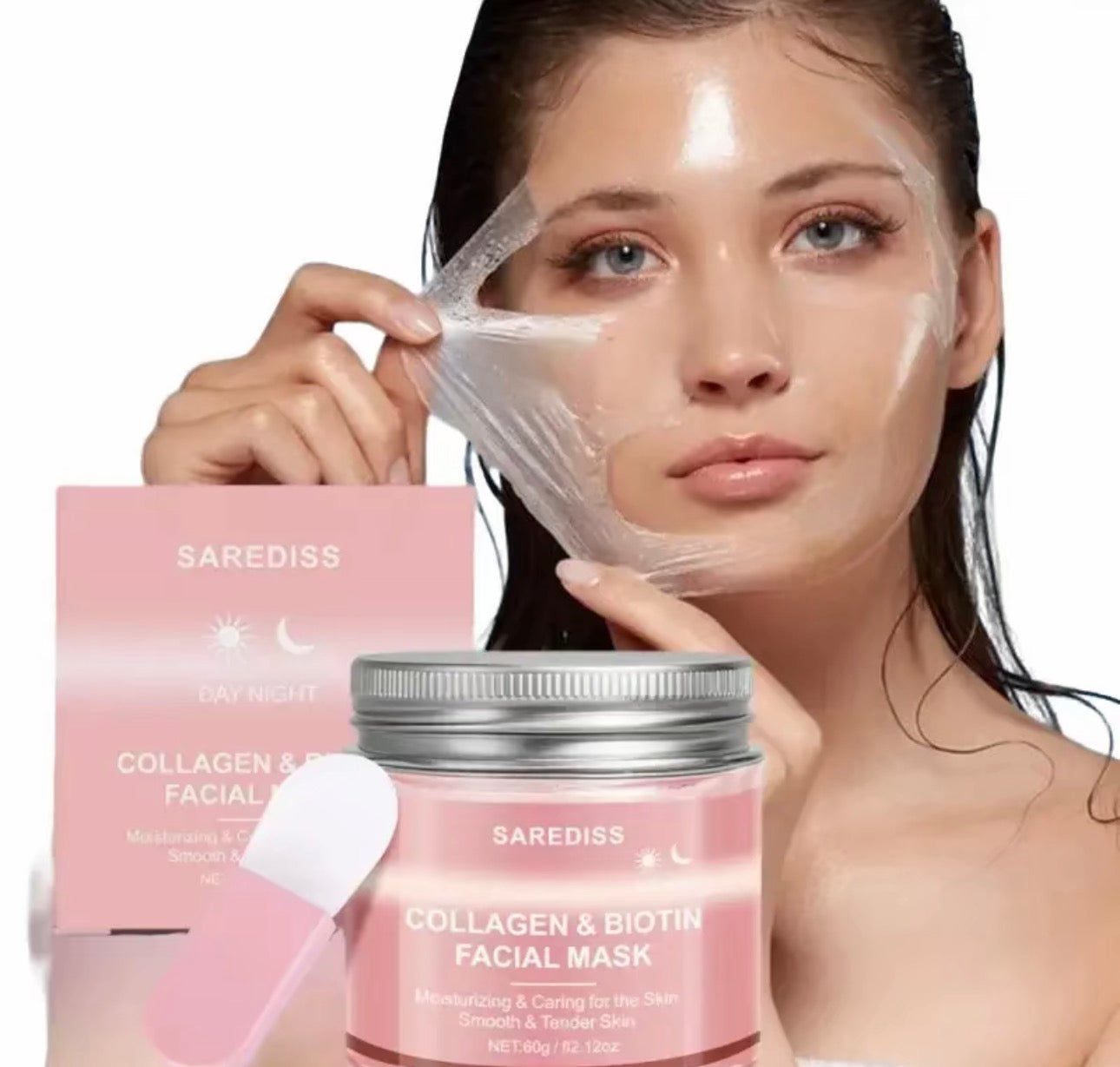 Collagen & Biotin Peel-off Facial Mask, Deep Moisturizing Facial Mask, Lifting and Firming Face Mask