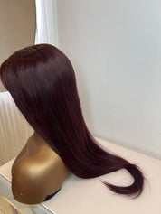 The MARIAH - Luxury Straight Burgundy Plum Red - HD Lace Frontal Wig