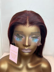 The MARIAH - Luxury Straight Burgundy Plum Red - HD Lace Frontal Wig