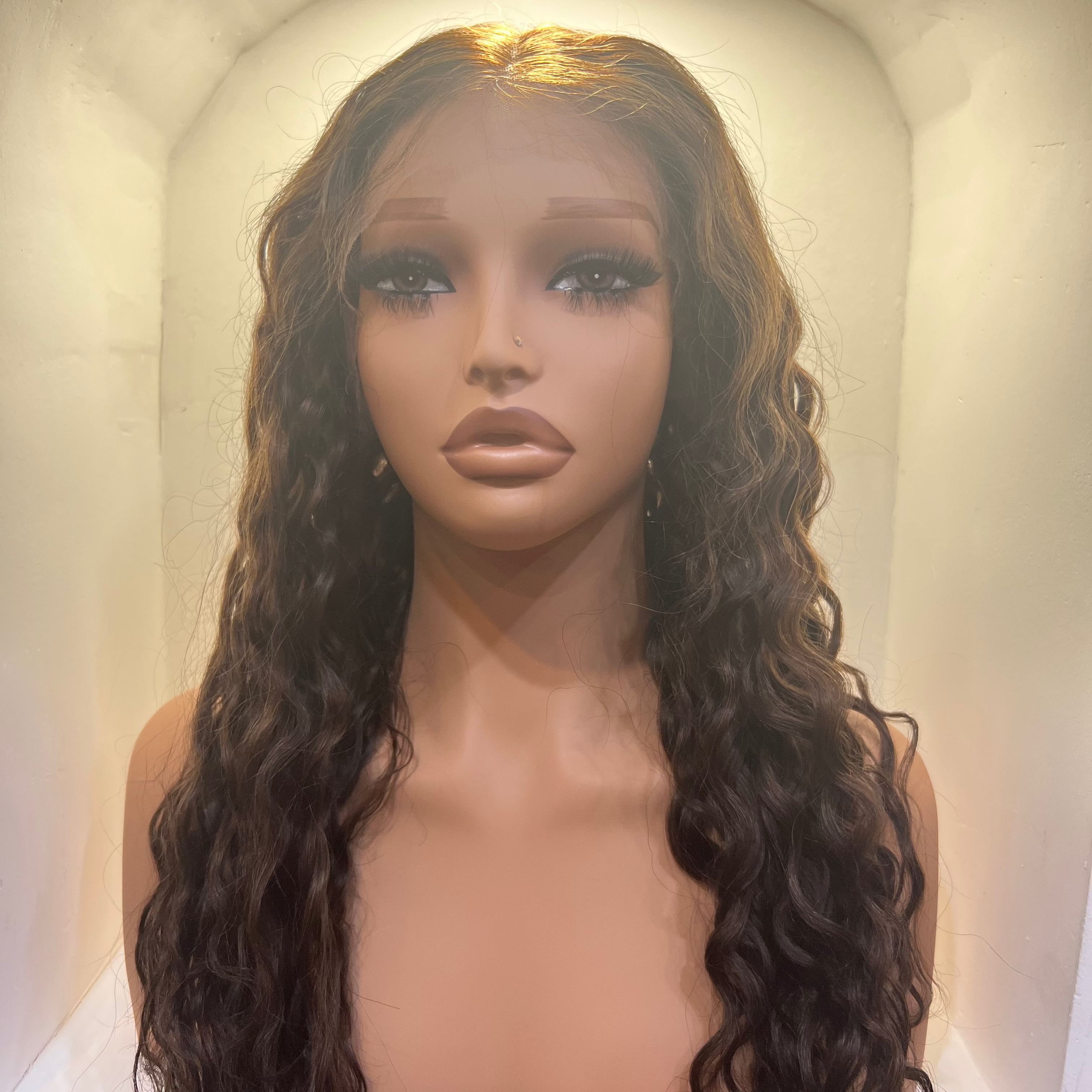 The Layla - Rich Brunette Water Wave Glueless Lace Front Wig – Pre-Plucked HD Lace Wig #4