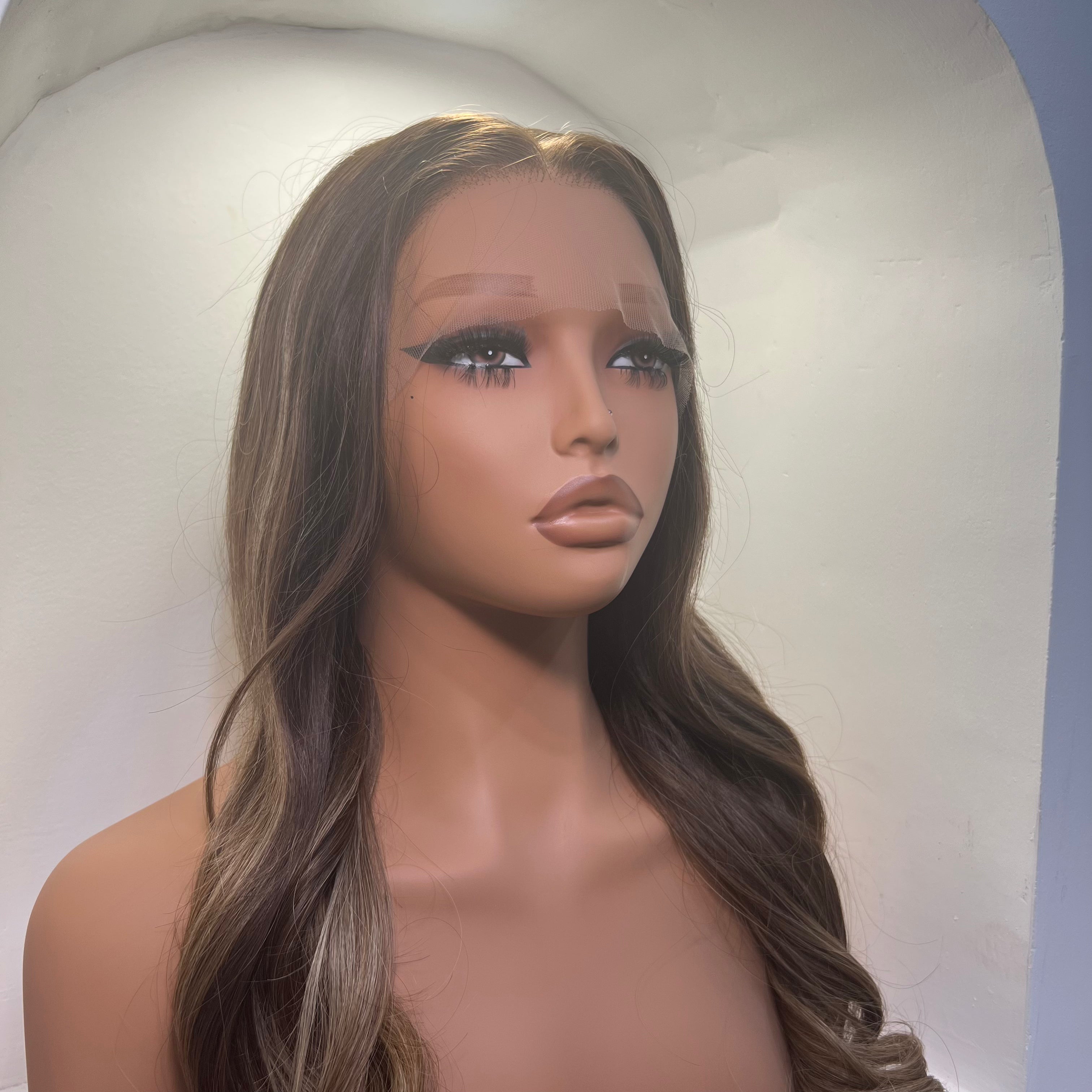 The KHLOE - Mocha Balayage - Body Wave Frontal Lace Wig