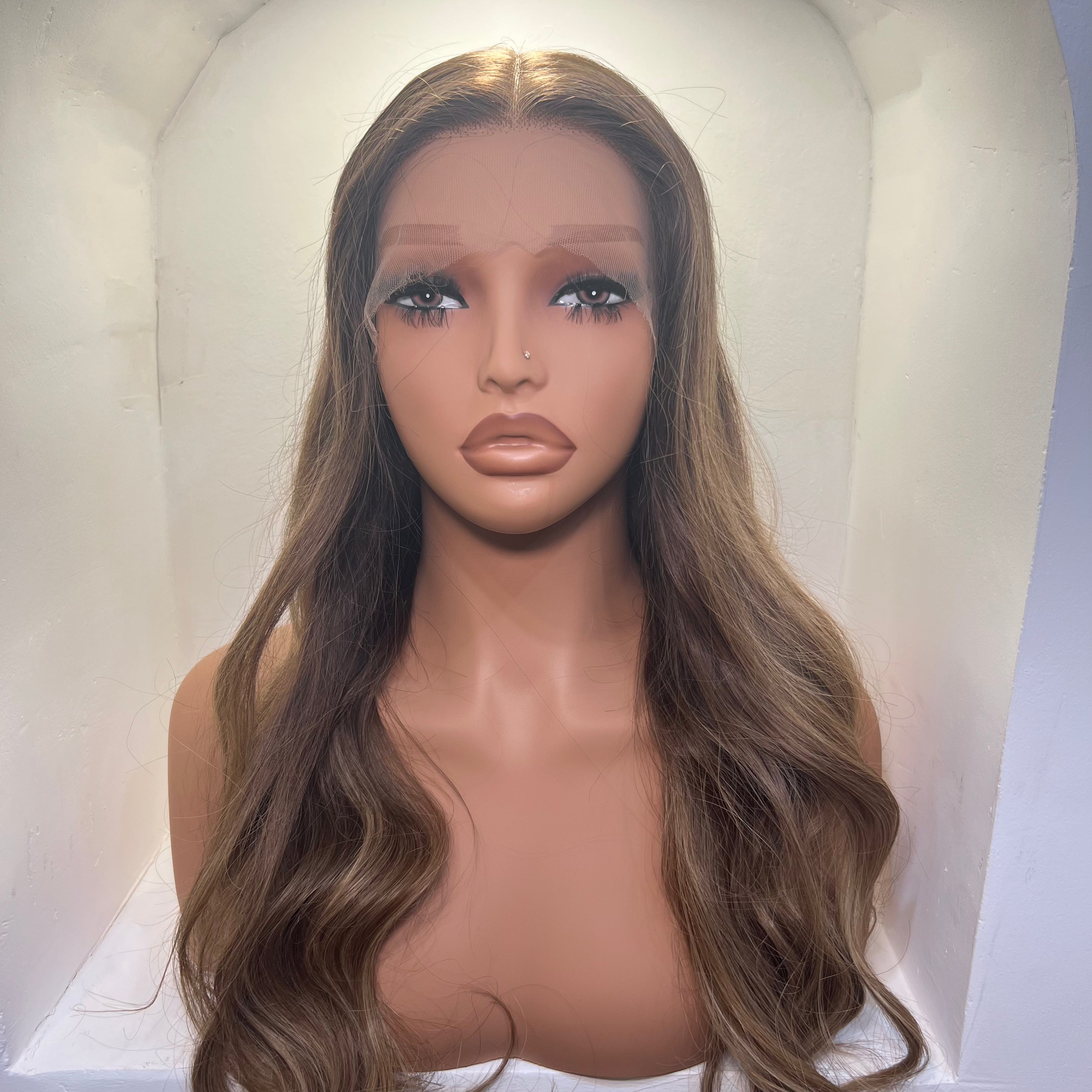 The CYNTHIA - Dark Ash Brown - Body Wave Frontal Lace Wig