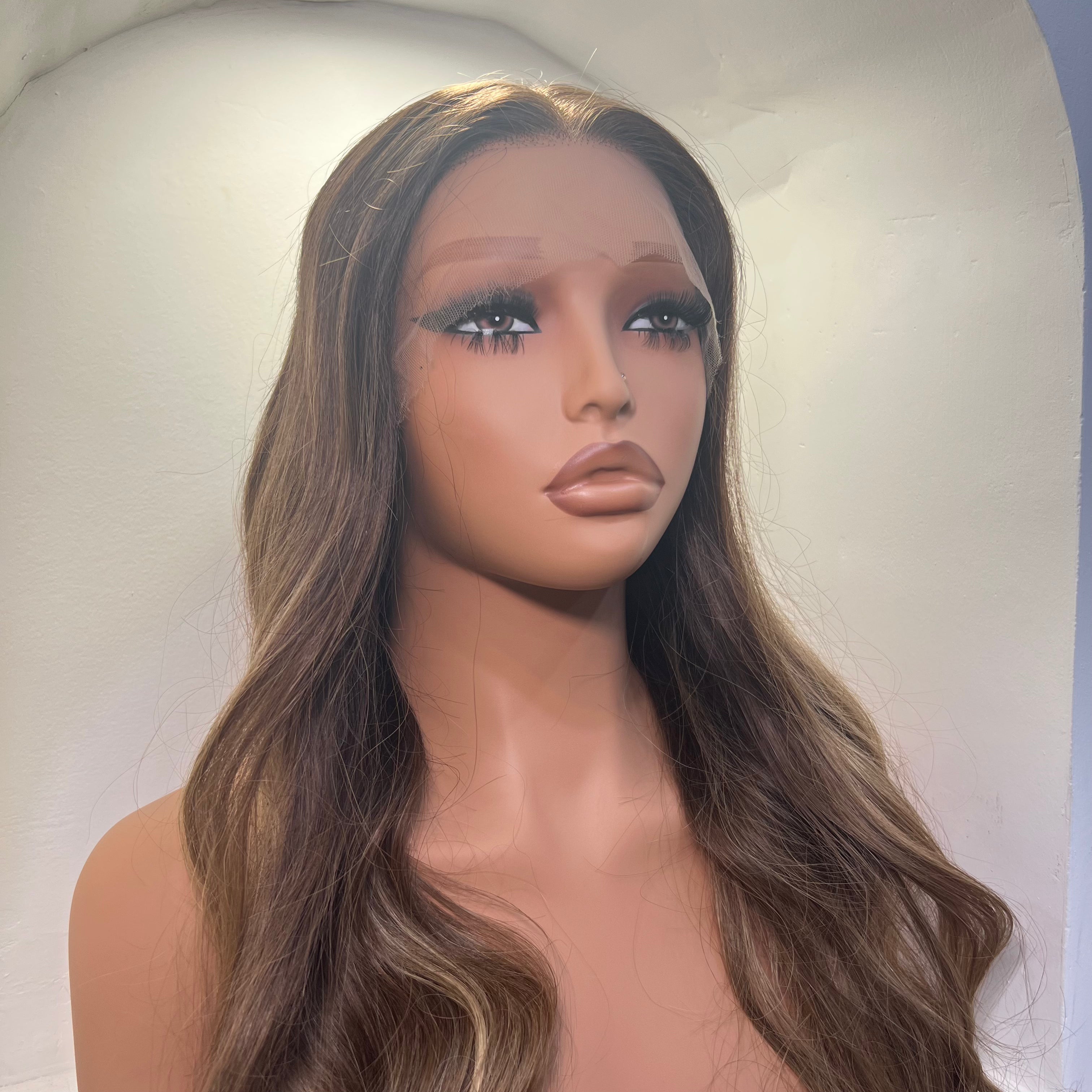The CYNTHIA - Dark Ash Brown - Body Wave Frontal Lace Wig
