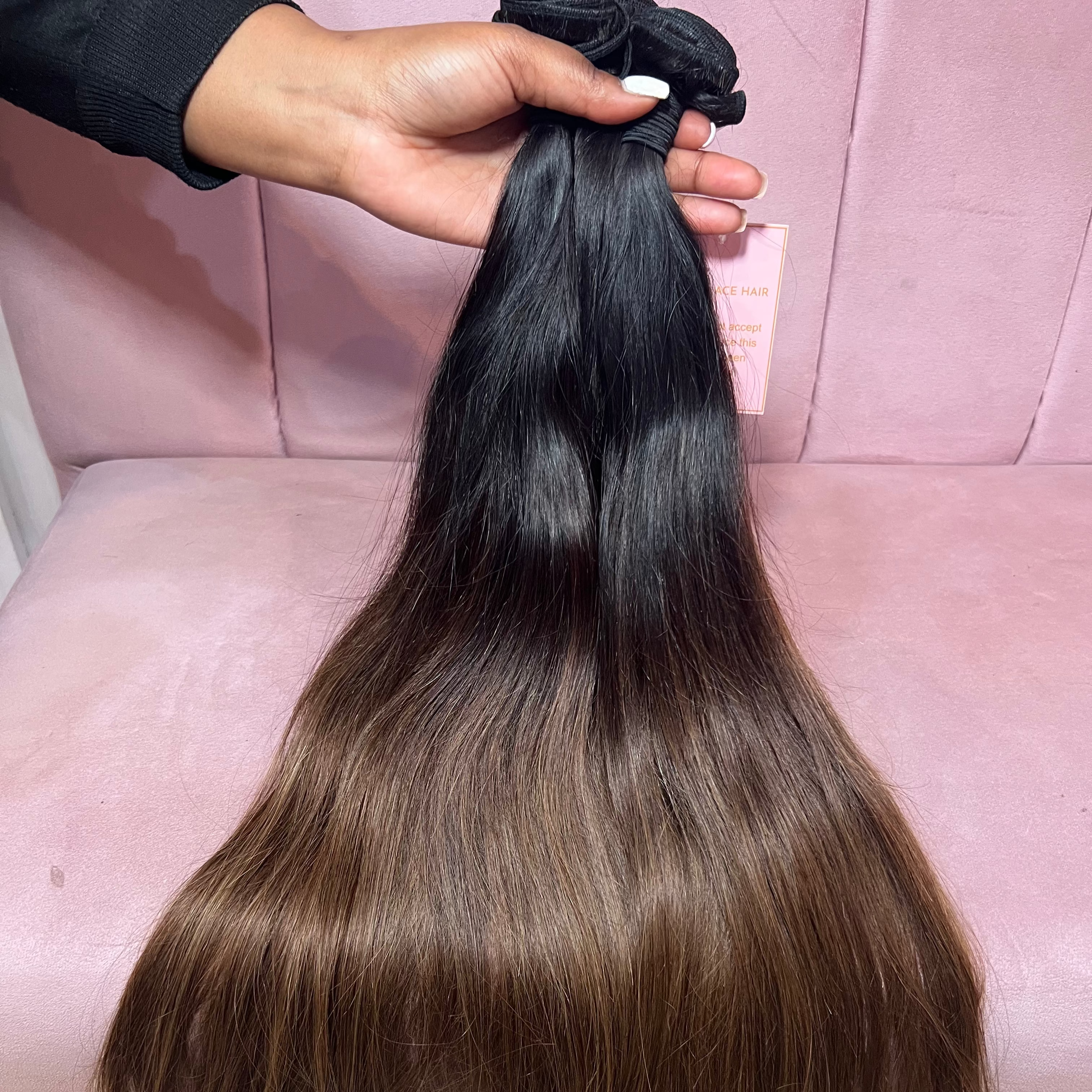 Luxury Brown Pre Coloured Virgin Human Hair Bundle Extensions - Silky ...