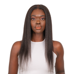 The AMARACHI - Natural Kinky Straight Glueless 13x6 HD Lace Frontal Wig 100% Human Hair.
