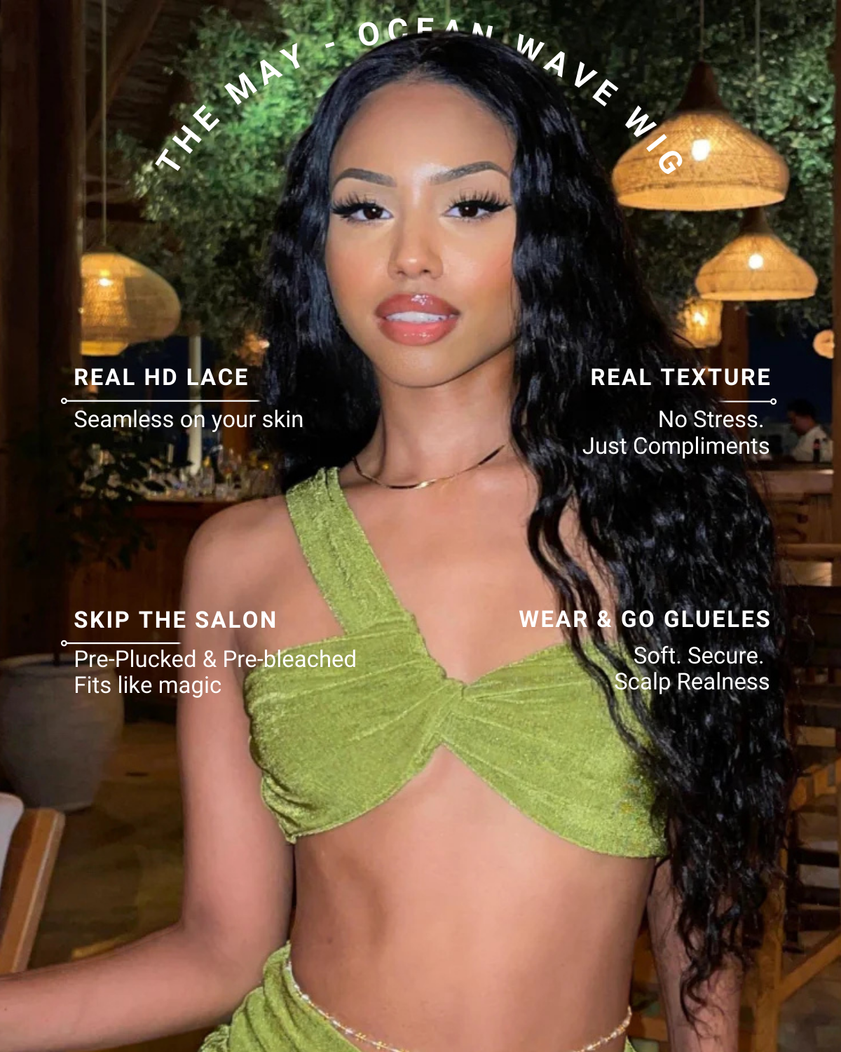 The MAY Ocean Wave Glueless Lace Front Wig – Pre-Plucked HD Lace Wig