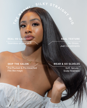 The NAOMI Silky Straight Glueless HD Lace Wig – Pre-Plucked Virgin Hair Wig