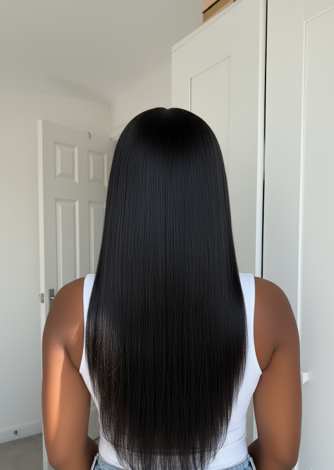 The NAOMI Silky Straight Glueless HD Lace Front Wig – Pre-Plucked Virgin Hair Wig