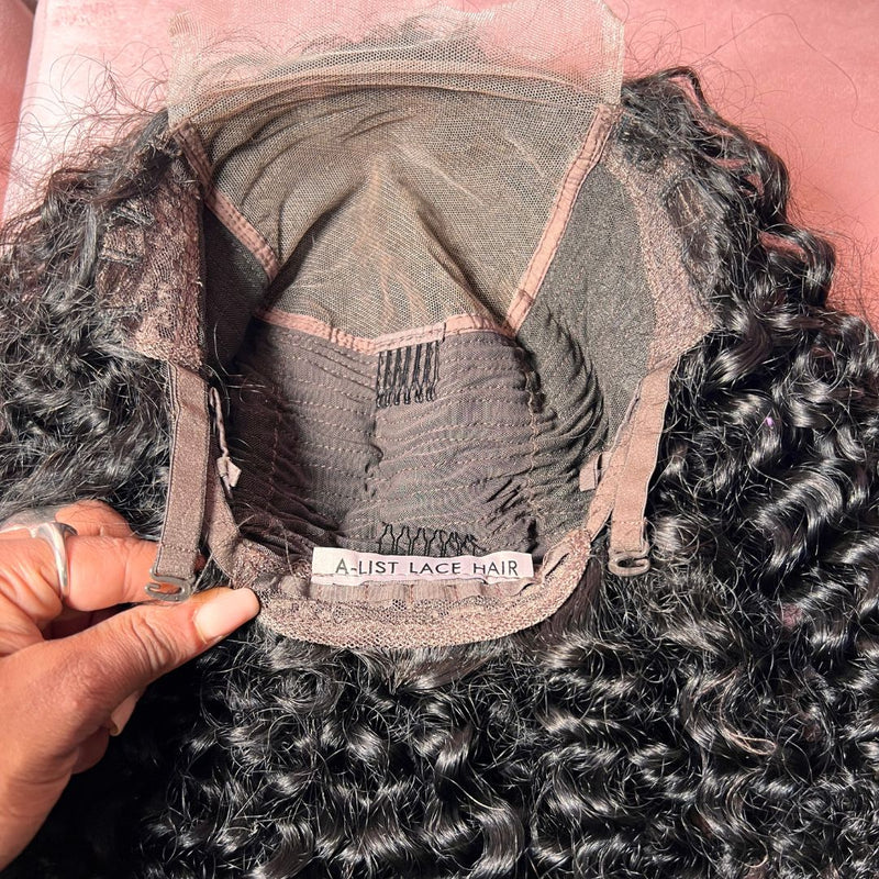 The KHADIJA - 7x5 Closure Wig Invisible HD Lace Deep Wave Glueless Wig Human Hair 150% Density
