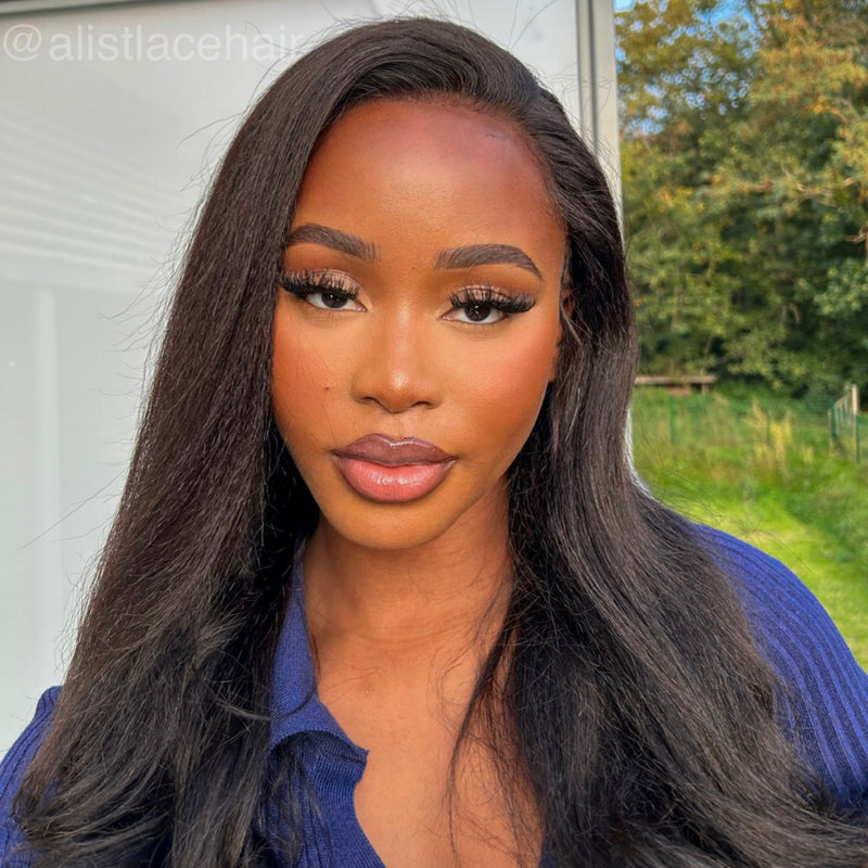 A-list lace hair lace frontal light yaki wig.