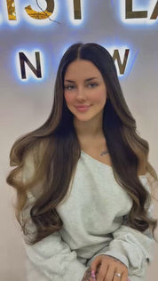 The MIMI - Luxury Chestnut Brown Balayage Custom Colour Body Wave HD Lace Frontal Wig