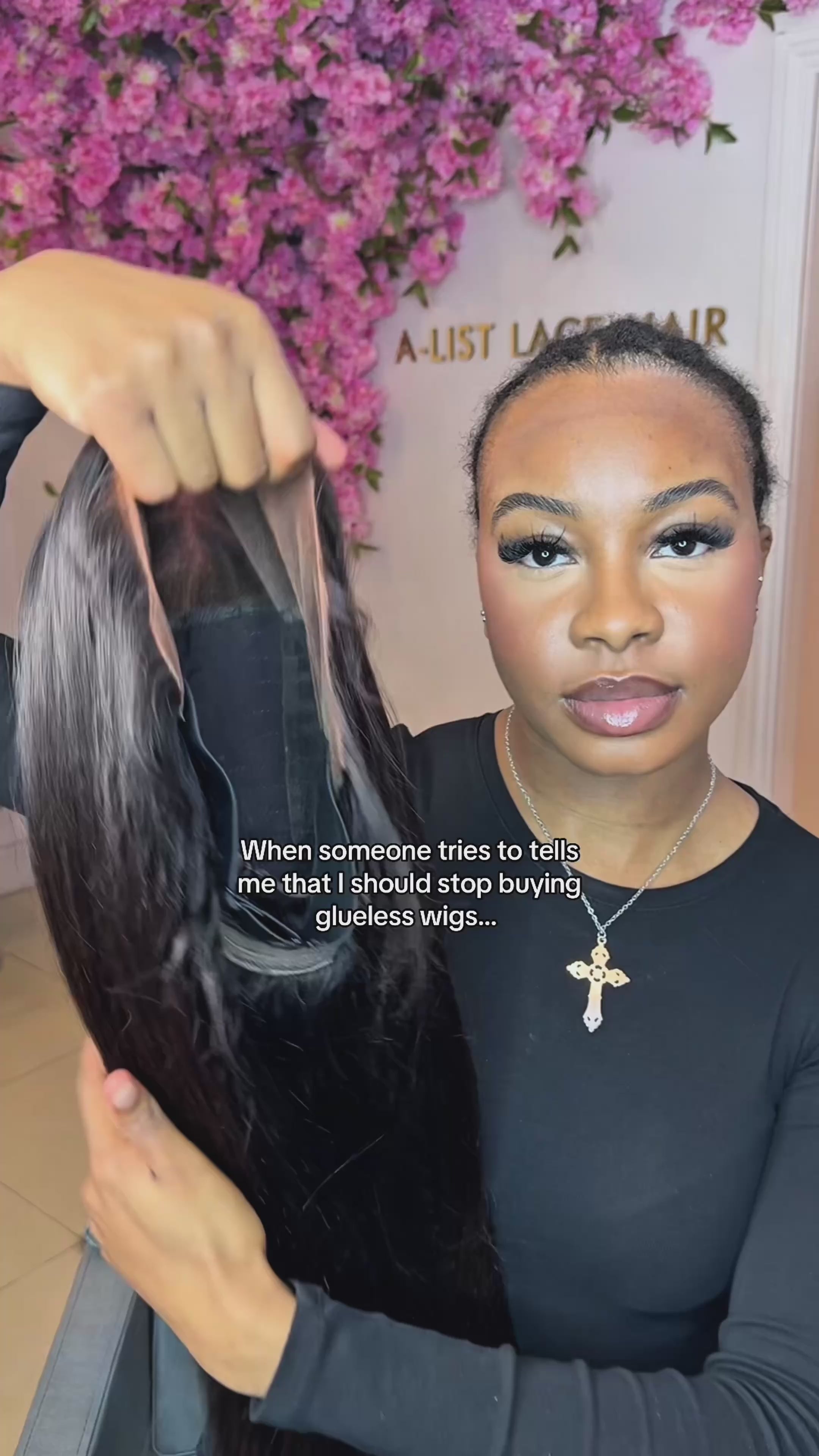 The NAOMI Silky Straight Glueless HD Lace Wig – Pre-Plucked Virgin Hair Wig