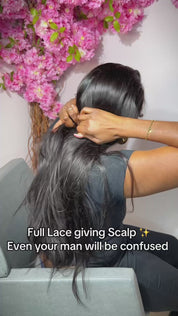 The NAOMI Silky Straight Glueless HD Lace Wig – Pre-Plucked Virgin Hair Wig