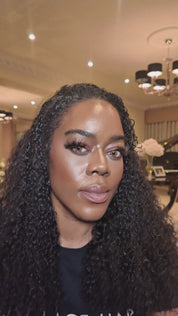 The CHILLI - Half Wig Human Hair Curly Wig.  Glueless Wigs Ready to Go Seamless Flip Over Drawstring Clip in No Sew In