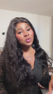 The AMELIA - 5x5 Closure Wig Invisible HD Lace Body Wave Glueless Wig Human Hair 180% Density