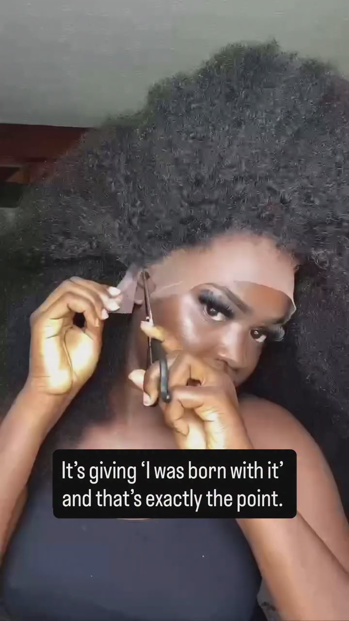 The UCHE - Glueless HD 13x6 Lace Front Wig Human Hair Afro Kinky Curly Pre Plucked 4c