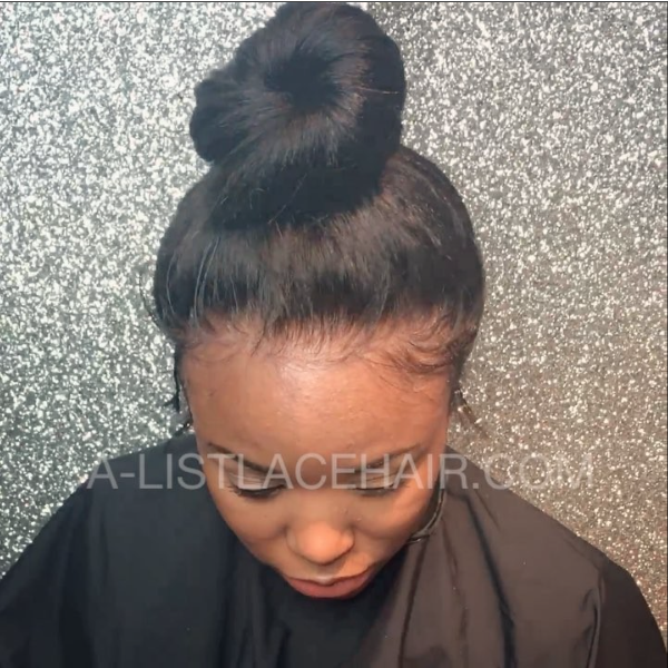 The MAS - Light Yaki Straight Glueless Full Lace Wig – Pre-Plucked Virgin Brazilian