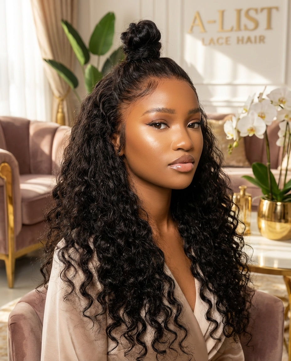 The TAYLOR Deep Wave Glueless HD Lace Front Wig – Pre-Plucked Virgin Brazilian Hair