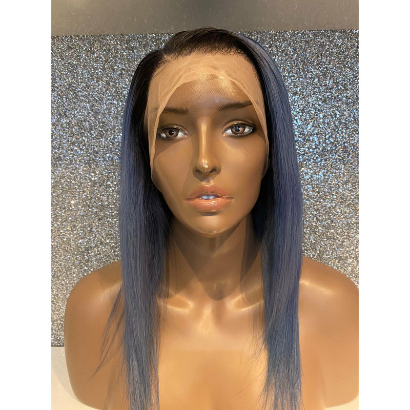 Custom Coloured Blue (S) - 12" inch Silky Straight Full Lace Wig - Small Cap (£180 off)