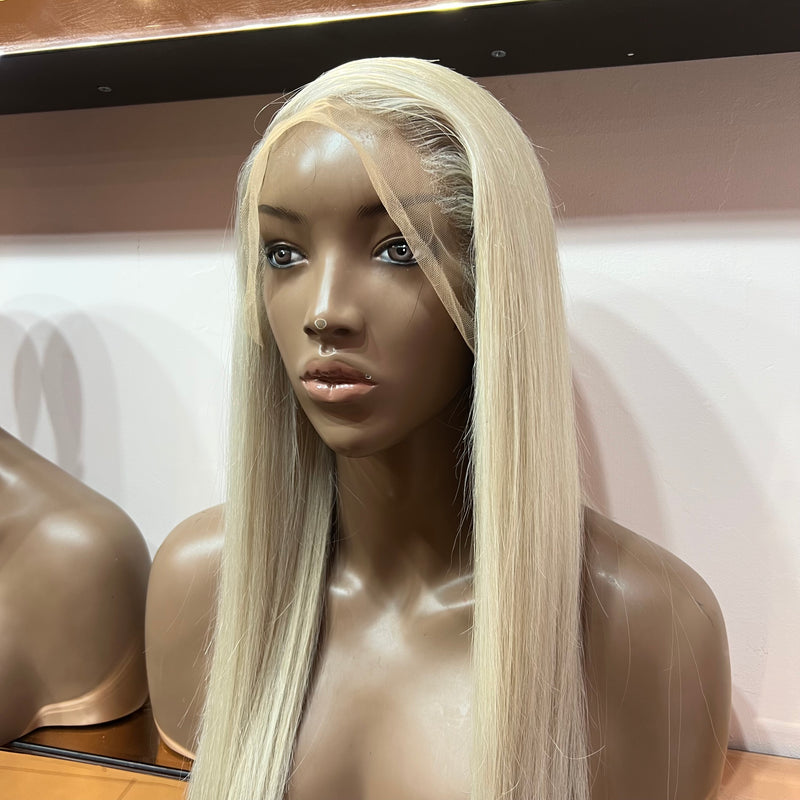 Ice Blonde - 20" inch Silky Straight Frontal Lace Wig - Transparent Lace - Small Cap (£100 off)