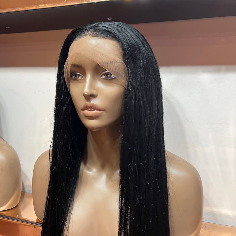 Jet Black - 24" inch Straight Full Lace Wig - 180% Density - (£140 off)