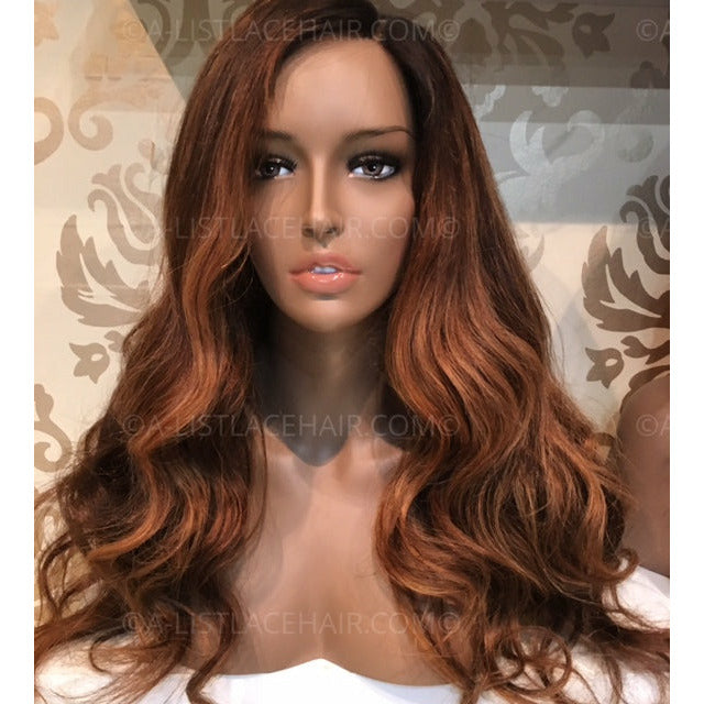 Golden Brown Balayage - Glueless Lace Wig. Glueless lace wig by a list lace hair.